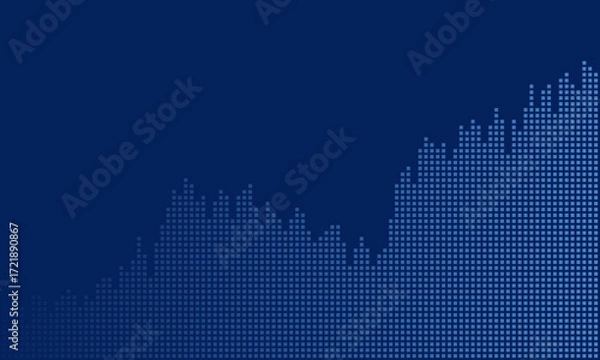 Obraz Abstract financial graph with uptrend in stock market on blue colour background