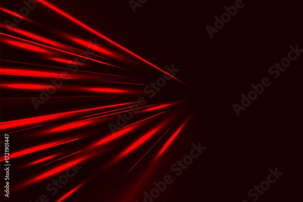 Fototapeta Light speed motion effect. Red color spiral glow effect. Magic shiny line sparkles and sequins