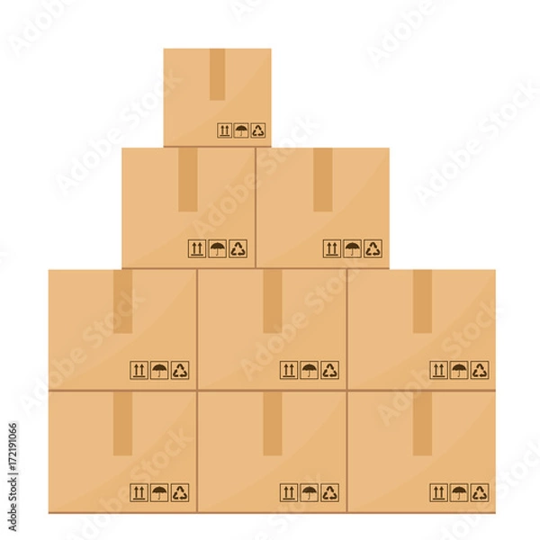 Obraz Cardboard boxes set