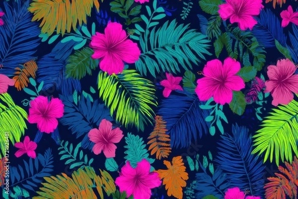 Fototapeta seamless pattern with flowers