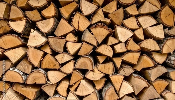 Obraz Stacked firewood close-up (4)