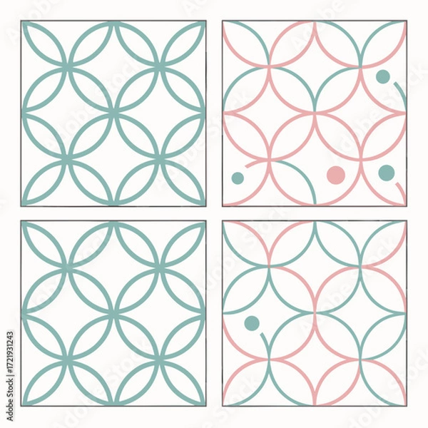 Fototapeta Colorful geometric pattern with circles and dots