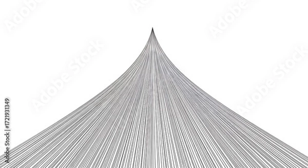 Fototapeta Abstract geometric pattern forming a sharp pointed peak against a white background