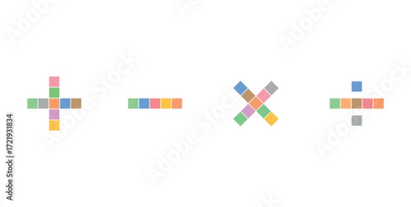 Fototapeta Four Basic Mathematics Symbols. Multiplication, Division, Addition and Subtraction.
