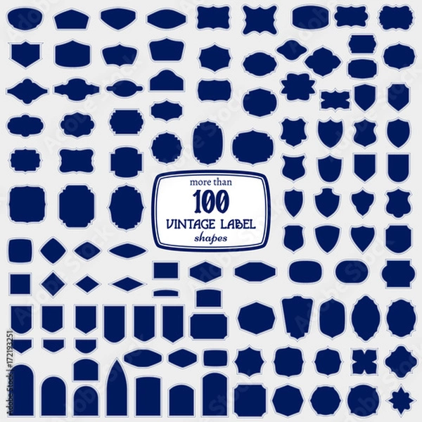 Fototapeta Set of more than 100 label shapes