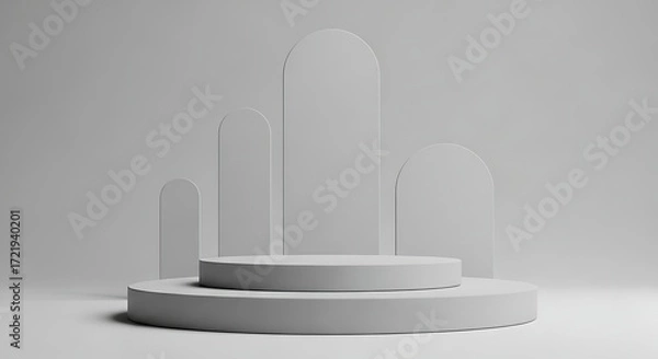 Fototapeta Minimalist Elevated Display Platform for Product Showcase Presentation and Advertising