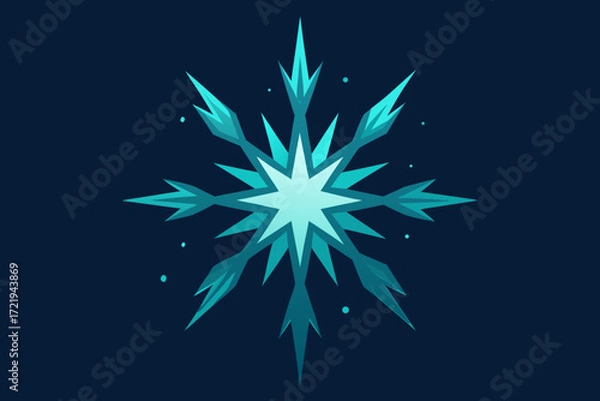 Fototapeta Abstract vector background with blue snowflakes and a holiday winter pattern