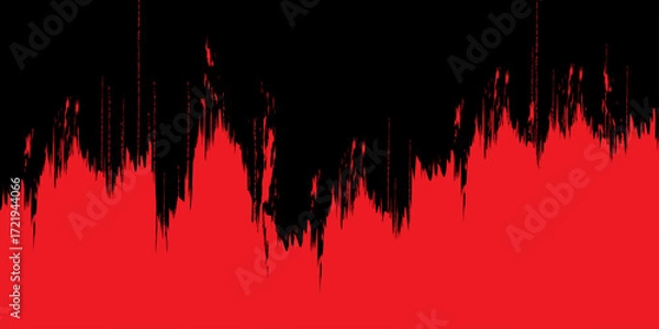 Fototapeta Abstract red vector background with a grunge sound wave pattern