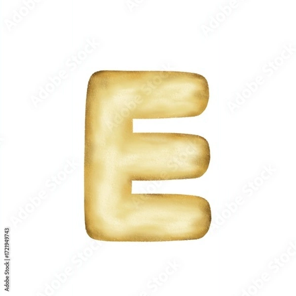 Obraz E gold balloon letters vector illustration