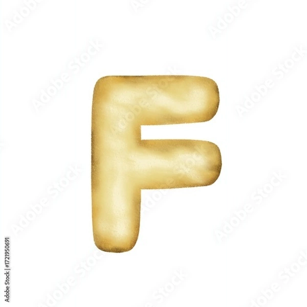 Obraz F gold balloon letters vector illustration