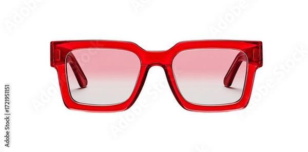 Fototapeta a pair of red rectangular sunglasses with square frames and clear lenses, designed for the female fashionista who loves bold colors. the glasses have an elegant design that is suitable for formal or c