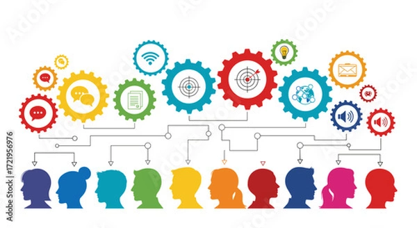 Fototapeta Understanding how different teams and departments collaborate for success and growth.