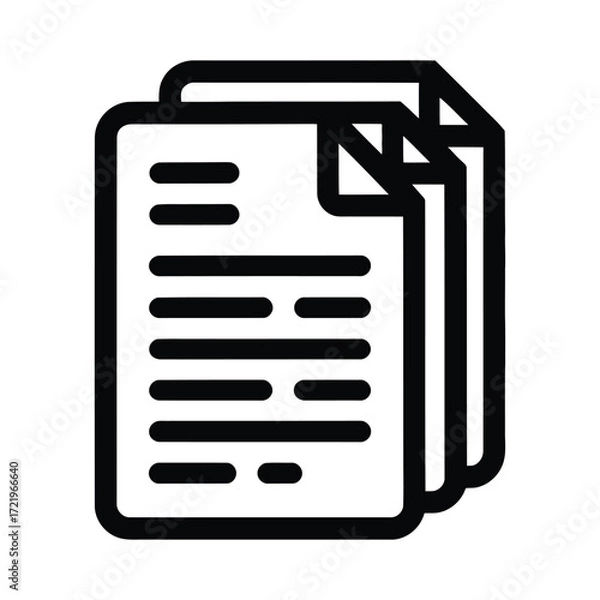 Obraz Simple outline icon of stacked documents paperwork business documents report information sheets
