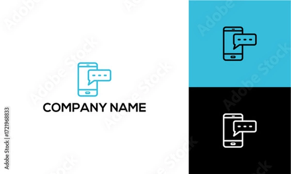 Obraz Mobile Phone Chat Bubble Logo Design.