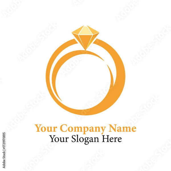 Fototapeta Abstract vector logo design with circular arrow symbol for business and web company branding