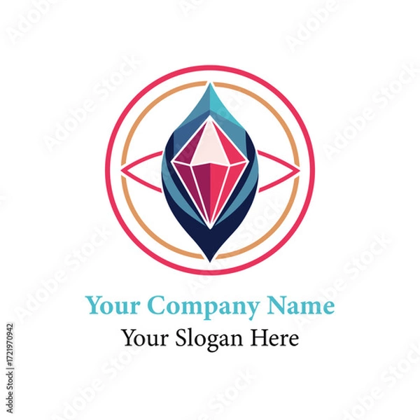 Fototapeta Abstract company logo design vector with star symbol and business concept elements