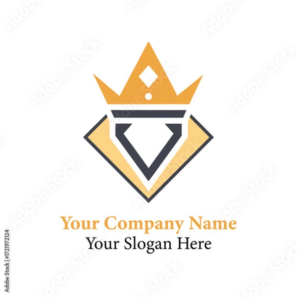 Fototapeta Gold star company logo vector with business badge and decorative icon elements