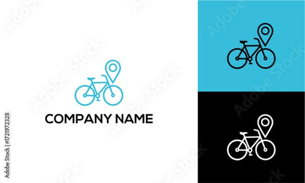 Obraz Bicycle Location Logo Design.