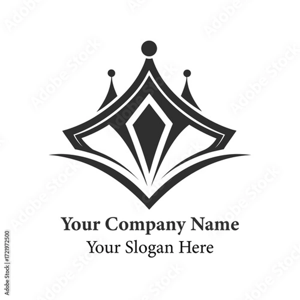 Fototapeta Minimalist crown Logo Design
Golden crown vector logo design with royal and decorative elements