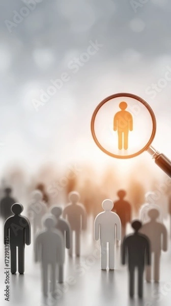Fototapeta Recruitment process spotlighting talent selection and resume review in a dynamic business environment