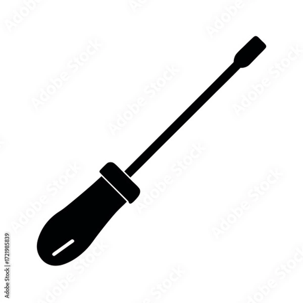 Obraz Minimal Glyph Screwdriver with Handle and Flat Head Vector Illustration