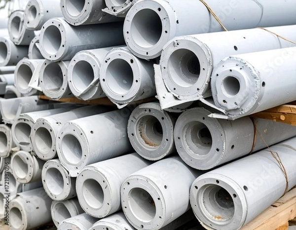 Obraz Stacked Gray Cylindrical Sections