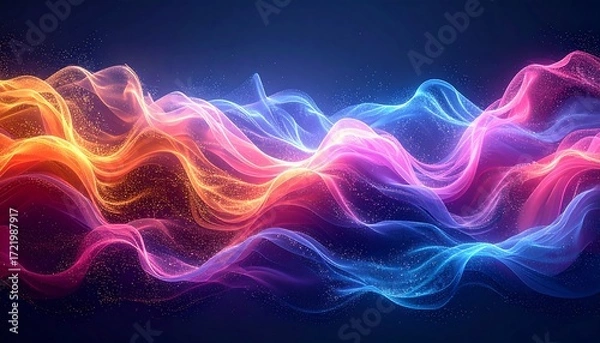 Fototapeta Abstract wavy lines of vibrant color