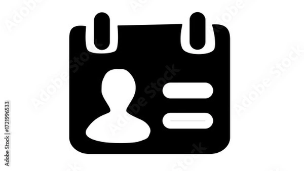 Fototapeta ID card icon design element for identity and profile Minimalist style Vector illustration Isolated on white background