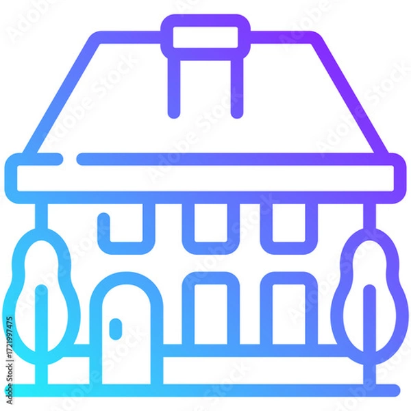 Obraz house gradient line icon