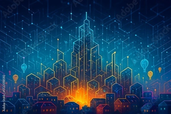 Obraz abstract music background with notes