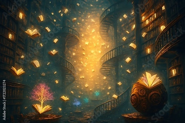 Obraz magical library