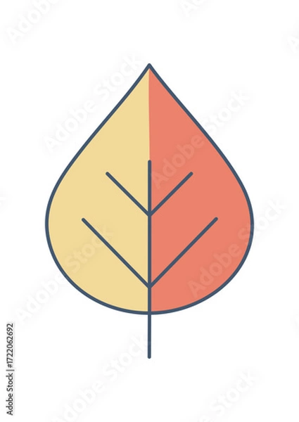 Fototapeta Green Leaf Icon Set – Botanical, Nature and Eco Friendly Vector Illustrations