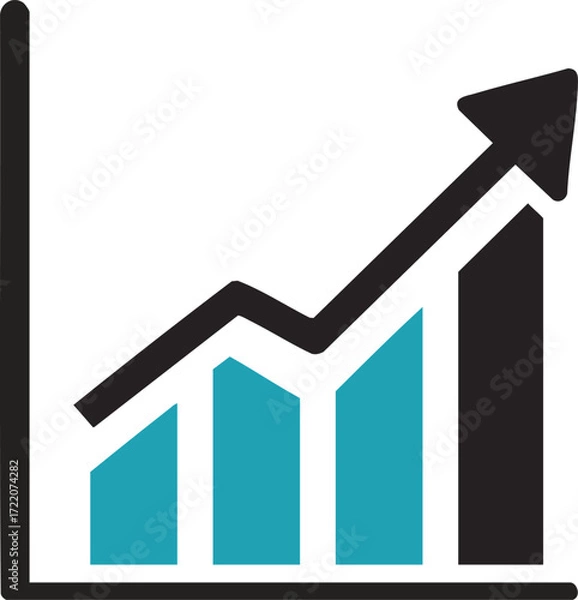 Fototapeta Ascending graph representing growth, progress, and success