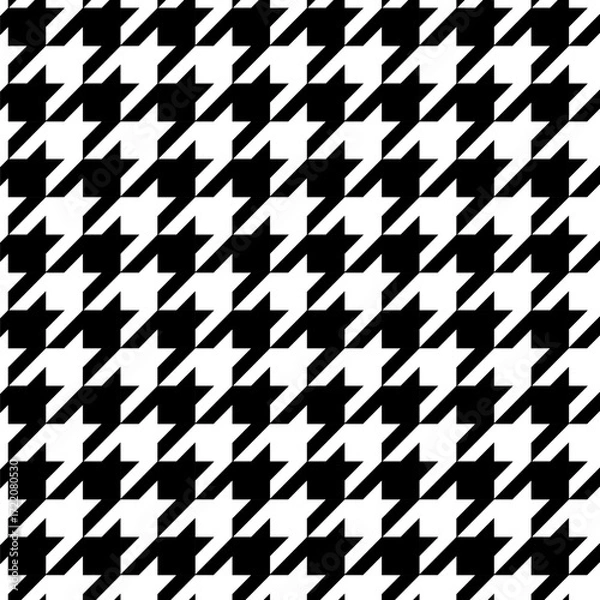 Obraz Black and white Houndstooth seamless pattern design