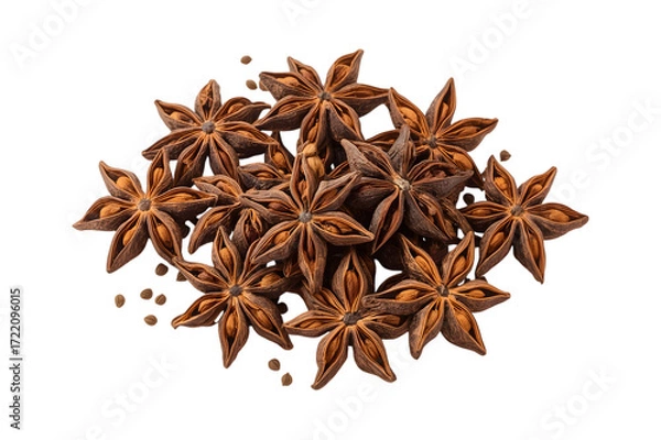 Fototapeta Aromatic Star Anise: A vibrant, close-up image of star anise pods, exuding warmth and the essence of culinary delights, ready to enhance flavors.