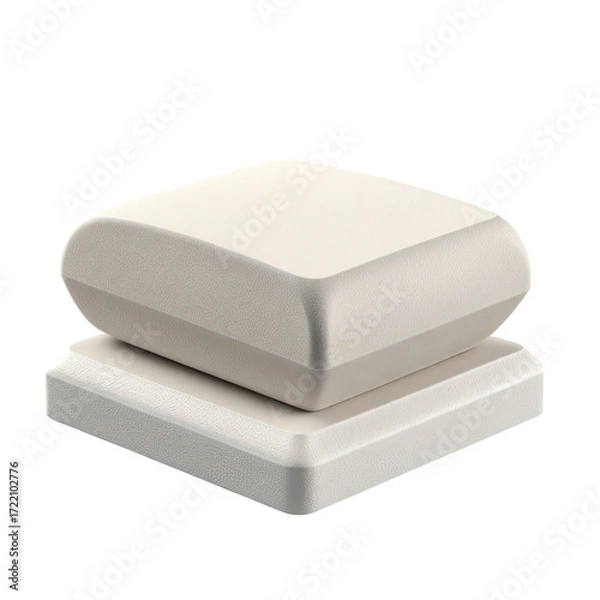Fototapeta White square pedestal, two-tiered, studio shot, clean background, product display