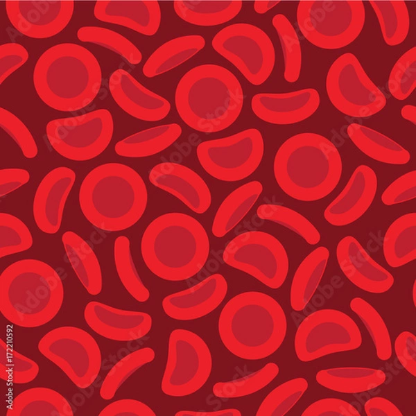 Fototapeta Blood Cells in a repeat pattern - Vector illustration
