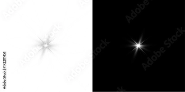 Fototapeta Star background with red flash, space beam and shining sparkle png.
