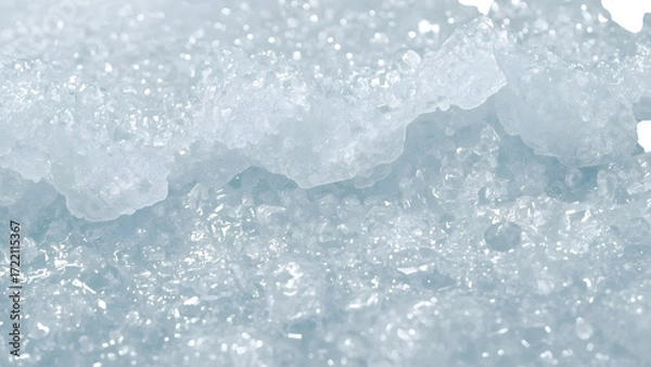 Fototapeta Crystalline Ice Texture: An abstract closeup reveals the intricate beauty of ice texture, highlighting its frosty structure and cool, ethereal qualities.