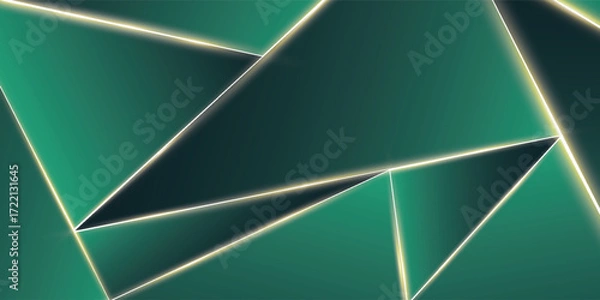 Obraz Abstract Green Light Background. Polygonal Elegance and Frame Background Designs. vector modern