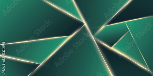 Obraz Abstract Green Light Background. Polygonal Elegance and Frame Background Designs. vector modern
