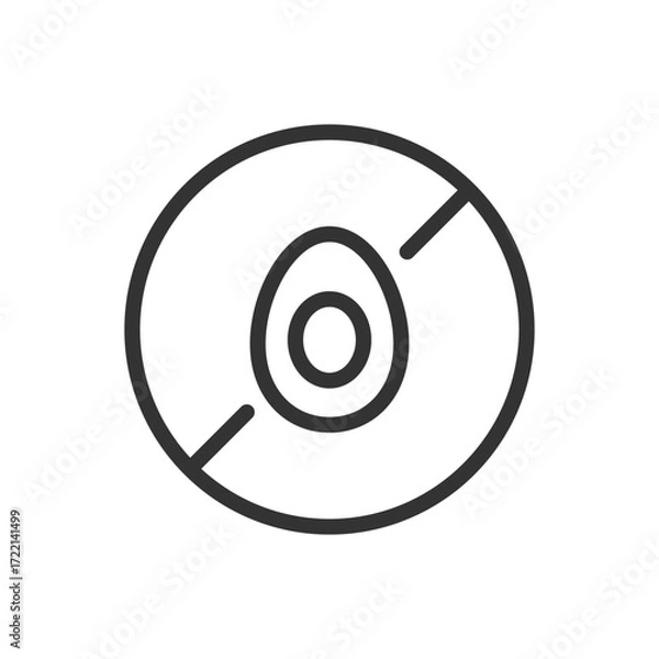 Fototapeta Egg free outline vector icon