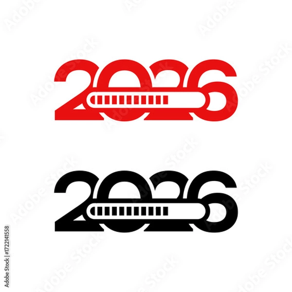 Fototapeta 2026 new year loading vector illustration