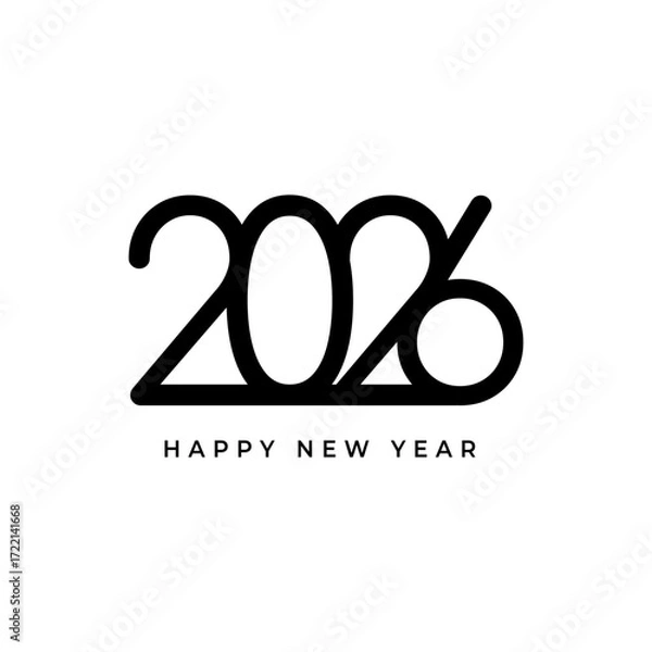 Fototapeta 2026 happy new year vector greeting card