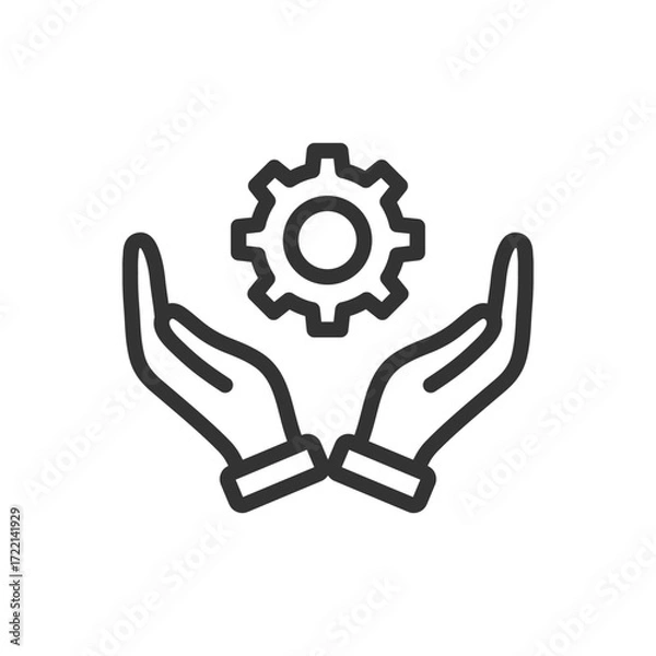 Fototapeta Project management vector line icon