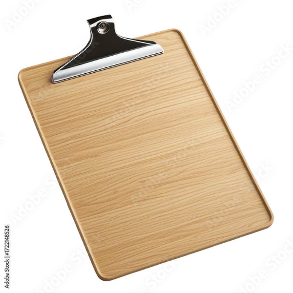 Fototapeta Wooden clipboard, blank, office, studio, background, checklist,  mockup, template