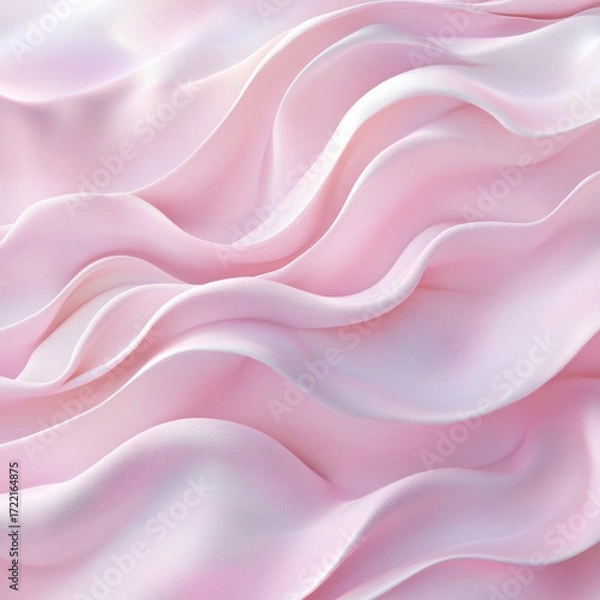 Fototapeta Gentle pink fabric waves abstract texture background art