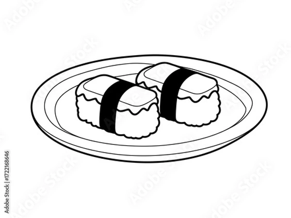 Fototapeta Abstract black and white line drawing of two pi symbols