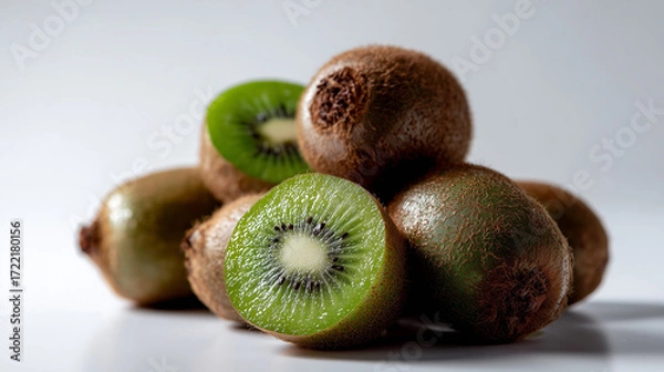 Obraz Healthy Tropical Kiwi Fruits on White Background