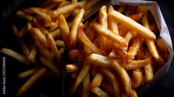 Obraz Top view of french fries